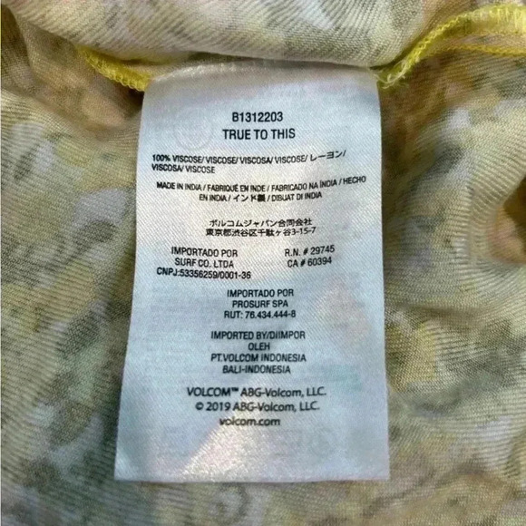 Volcom Wanna Have Fun Mini green and yellow floral smocked Dress - Picture 6 of 8